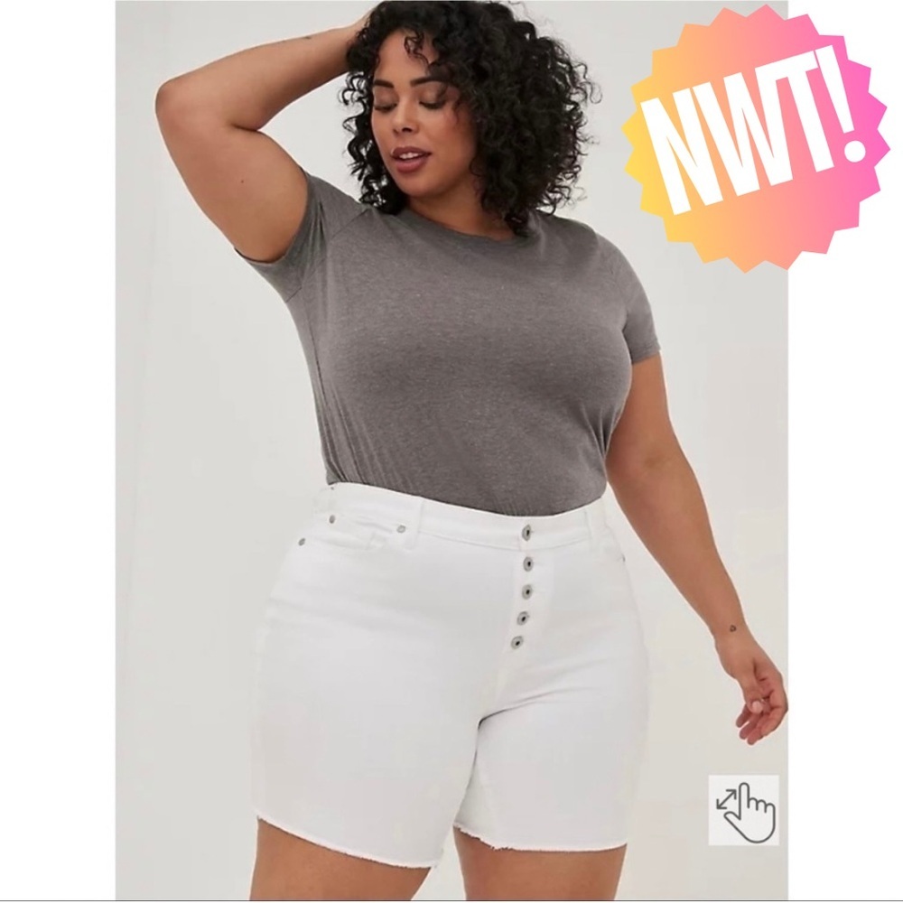 Torrid High-Rise Bermuda Short - Vintage Stretch White